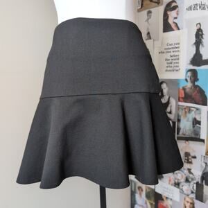 Black Flared Drop Waist Mini Skirt Gothic